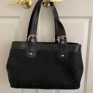 Coach Signature Collection black shoulder bag | EUC